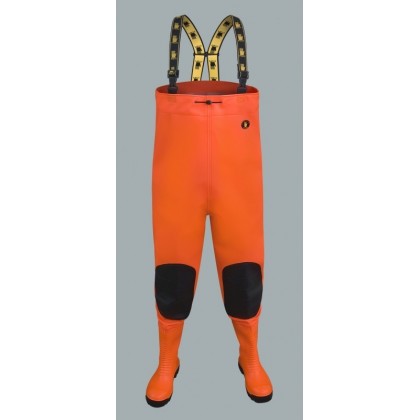 Waterproof Fluo Chest Waders Max S5 (Safety Boots S5 And Knee Reinforcement) Sbm01 Fluo