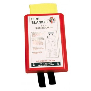 Fire blanket 1,20 x 1,20m in Hard PVC box