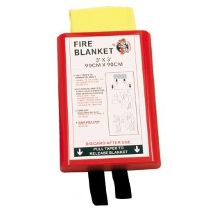 Fire blanket 0,90 x 0,90m in Hard PVC box