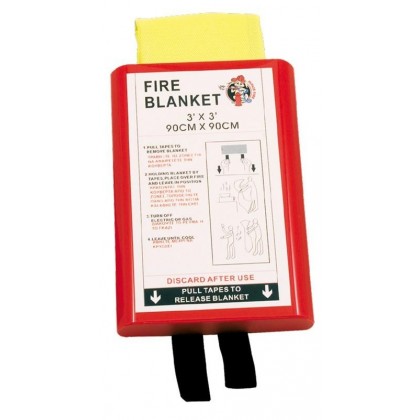 Fire blanket 0,90 x 0,90m in Hard PVC box